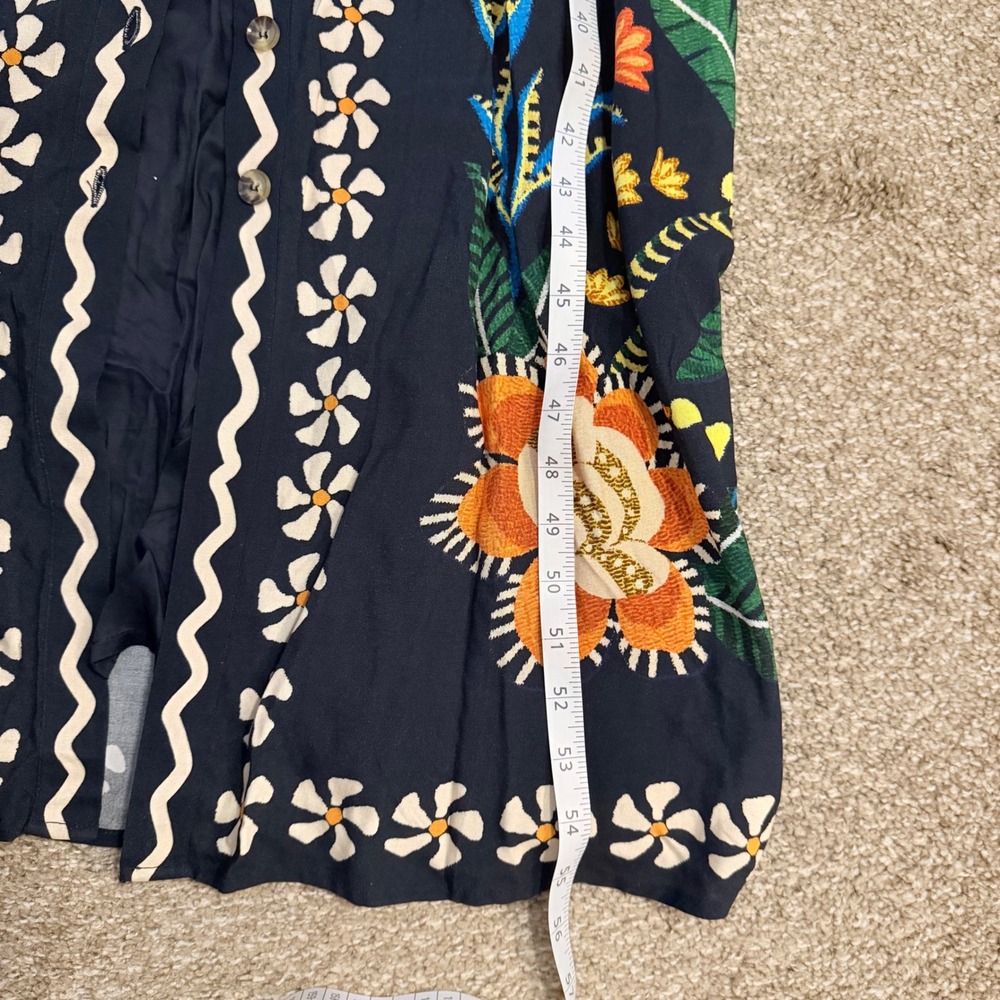 Anthropologie Farm Rio Multicolor Button Front Maxi Dress A Line Tropical SZ XXS - Picture 6 of 8